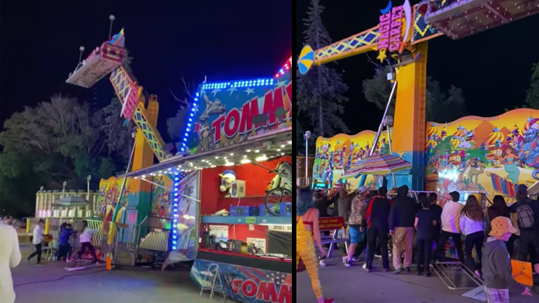 Παιχνίδι σε λούνα παρκ παραλίγο να καταρρεύσει