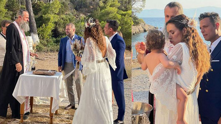 Το boho νυφικό που επέλεξε η Αρετή Θεοχαρίδη για τον γάμο της με τον Σάββα Πούμπουρα στις Σπέτσες