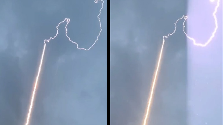 Πείραμα με ένα πύραυλο και έναν κεραυνό