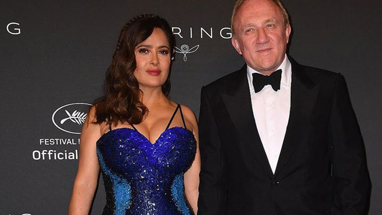 Salma Hayek: Χεράκι-χεράκι στα βραβεία «Women in Motion» με τον δισεκατομμυριούχο σύζυγό της