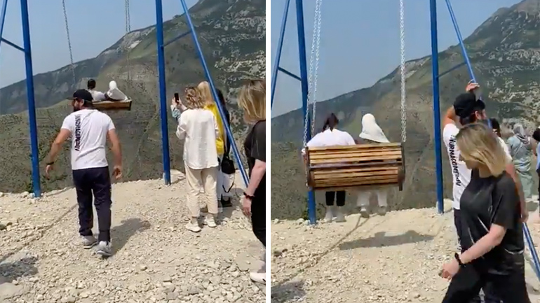 Γυναίκες πέφτουν στο κενό από μια κούνια