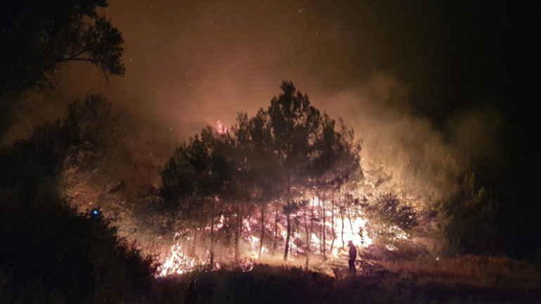 Συνεχίζεται η μάχη με τις φλόγες στη Σάμο – Επιχειρούν εναέρια μέσα