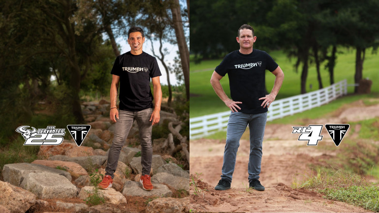 Δύο κορυφαίοι αναβάτες στις υπηρεσίες της Triumph για το νέο... χωμάτινο βήμα της.