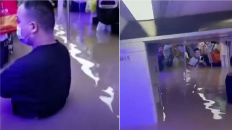 Βίντεο από τις πλημμύρες μέσα σε βαγόνι του μετρό (Κίνα)