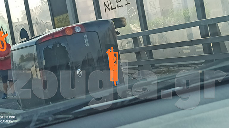 Αυξημένη κίνηση στον Κηφισό λόγω αναποδογυρισμένου οχήματος