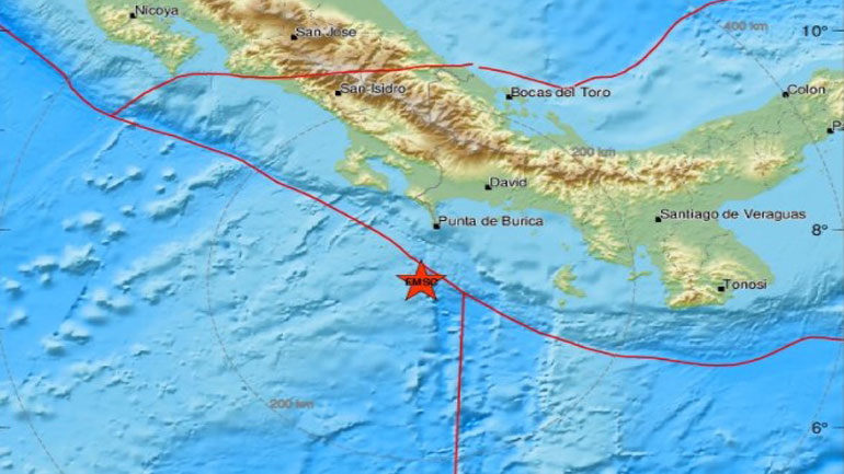 Παναμάς: Πολύ ισχυρή σεισμική δόνηση σε θαλάσσια περιοχή νότια από την Πούντα Μπουρίκα Παναμάς: Πολύ ισχυρή σεισμική δόνηση σε θαλάσσια περιοχή νότια από την Πούντα Μπουρίκα