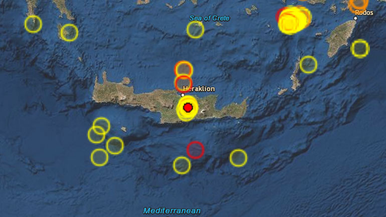 Σεισμός 4,8 Ρίχτερ στην Κρήτη