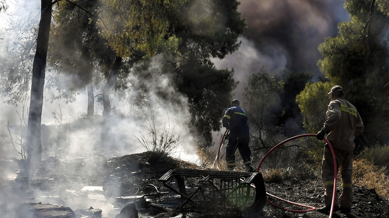 Φωτιά στη Νέα Αλμυρή Κορινθίας