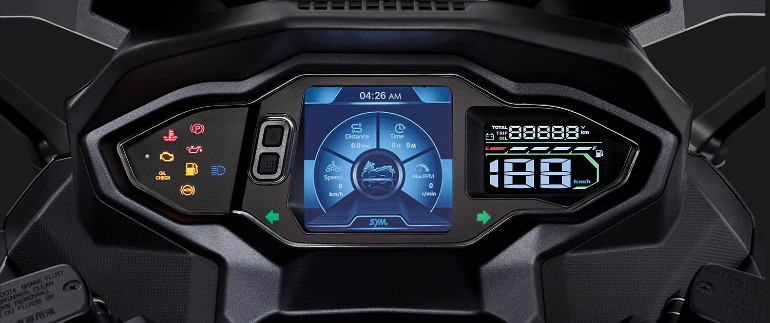 Ο πίνακας οργάνων είναι LCD 4,5 ιντσών με αυτόματη ρύθμιση φωτεινότητας.