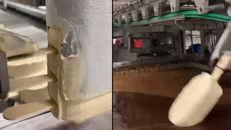 Μέσα σε ένα εργοστάσιο παρασκευής παγωτών