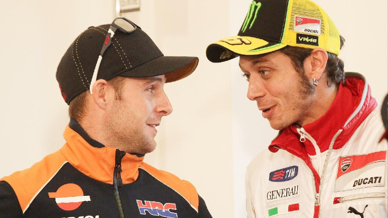 Με τον Valentino Rossi και τα χρώματα της Repsol Honda το 2012.