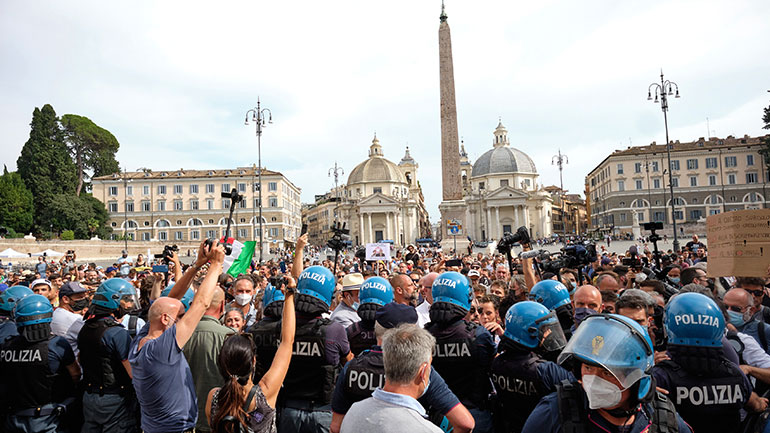 Ιταλία: Κινητοποίηση κατά του «πράσινου πάσου» στη Ρώμη