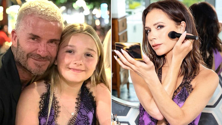 H Ηarper Beckham ποζάρει με lace dress από την συλλογή της διάσημης μαμάς της