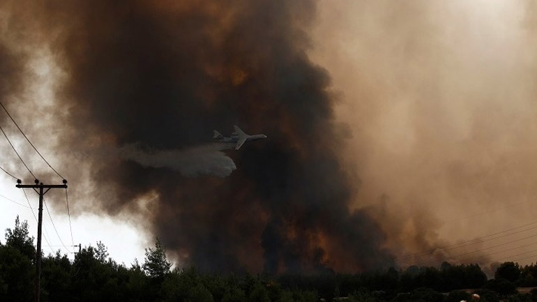Σε εξέλιξη η φωτιά στην Καστανιά Λακωνίας