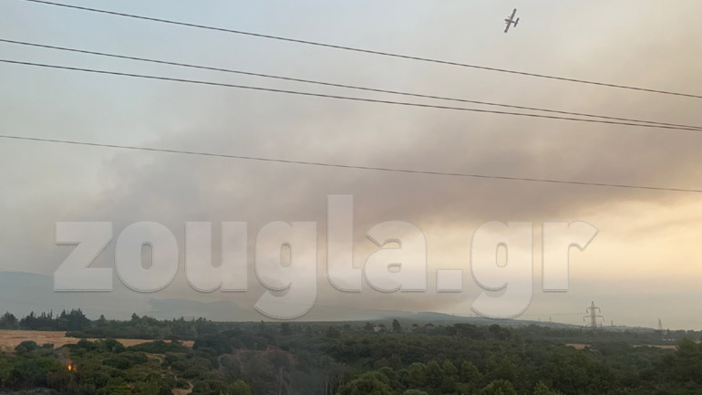 Ξεκίνησαν τα εναέρια μέσα στην πυρκαγιά της Βαρυμπόμπης