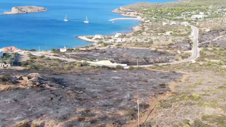 Το μέγεθος της καταστροφής στο Σούνιο από την πύρινη λαίλαπα