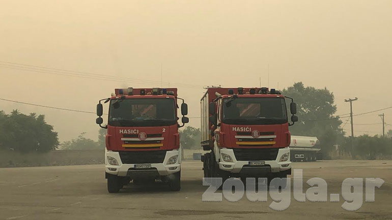 Σλοβάκοι πυροσβέστες στην Αβγαριά της Εύβοιας