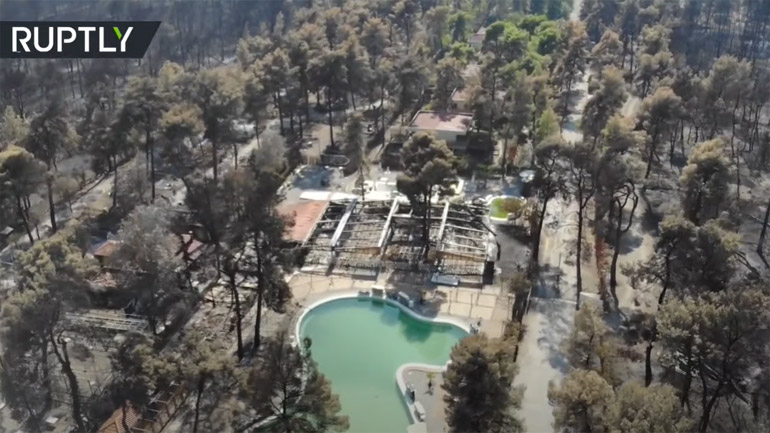 Η ανείπωτη καταστροφή στην Εύβοια από ψηλά