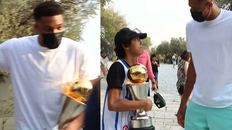 Η έκπληξη του Γιάννη Αντετοκούνμπο σε τουρίστα στην Ακρόπολη