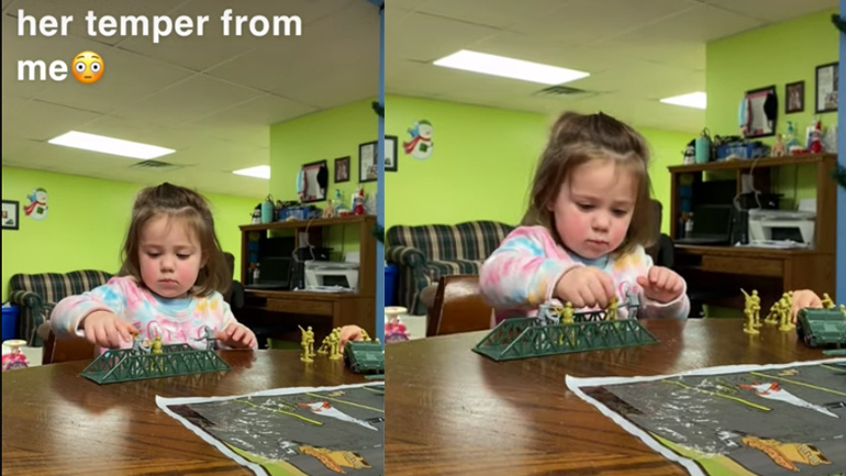 Ένα μικρό κορίτσι χάνει την υπομονή του