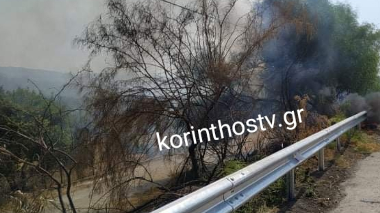 Κόρινθος: Σε εξέλιξη φωτιά σε ξερά χόρτα στην περιοχή Αγιαννιώτικα