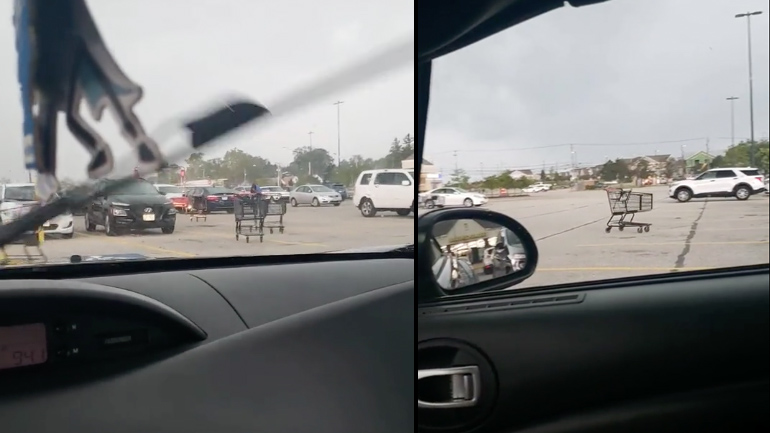 Καρότσια επιτίθενται σε αυτοκίνητα