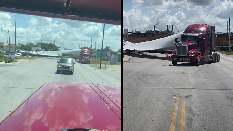 Λεπίδα ανεμογεννήτριας εναντίον τρένου