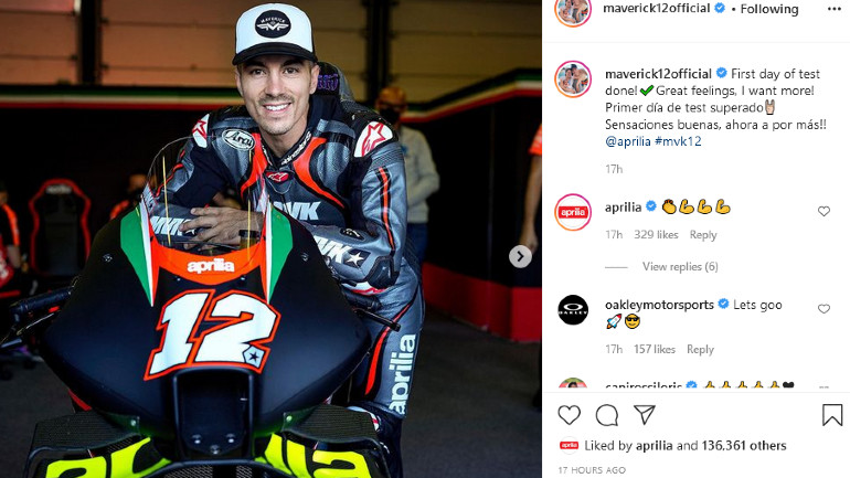 Το χαμόγελο του Vinales τα λέει όλα… εικόνα από τον λογαριασμό του στο Instagram.