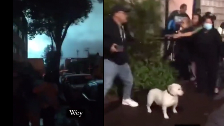 Περαστικοί προσπαθούν να σταθούν κατά τη διάρκεια του σεισμού στο Μεξικό