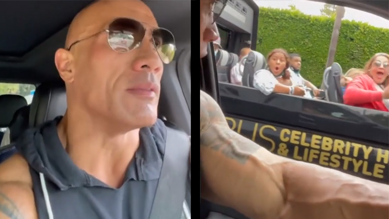 Ο «Τhe Rock» εκπλήσσει τουρίστες που περιμένουν να δουν τυχαία κάποιον σταρ του Χόλιγουντ