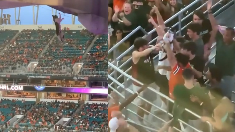 Διάσωση γάτας σε γήπεδο