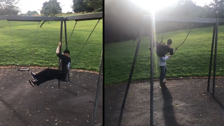 Εντυπωσιακό κόλπο στις κούνιες