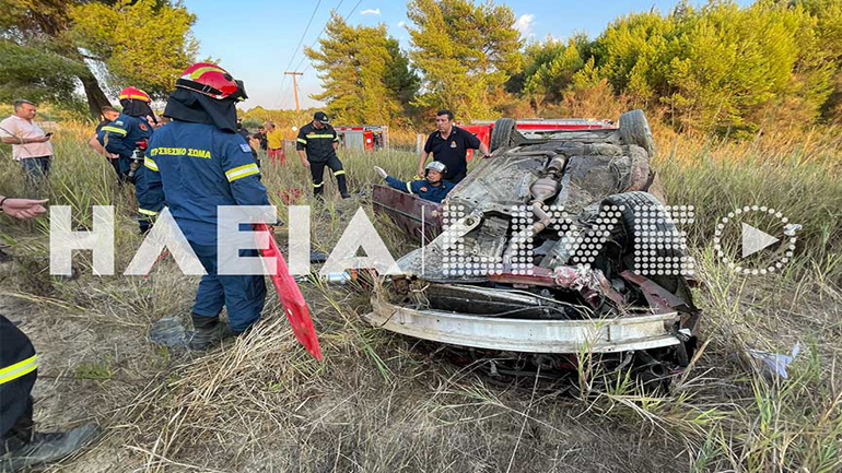 E.O. Πύργου – Ολυμπίας: Τροχαίο ατύχημα με εγκλωβισμό ατόμου