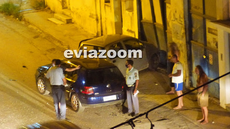 Χαλκίδα: Μεθυσμένος οδηγός έπεσε πάνω σε σταθμευμένο όχημα και αυτό σε κατάστημα με οικοδομικά υλικά
