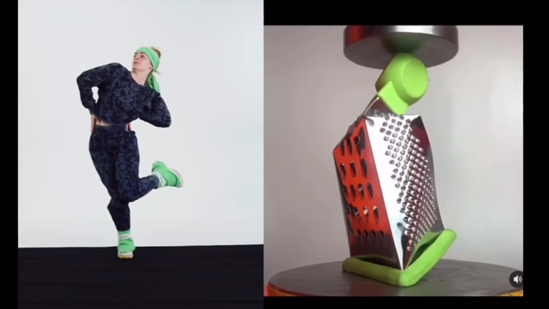 Μίμηση αντικειμένων που καταστρέφονται από υδραυλική πρέσα