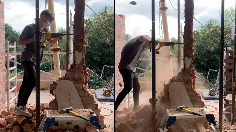 Ο εργάτης ξέχασε να φορέσει κράνος