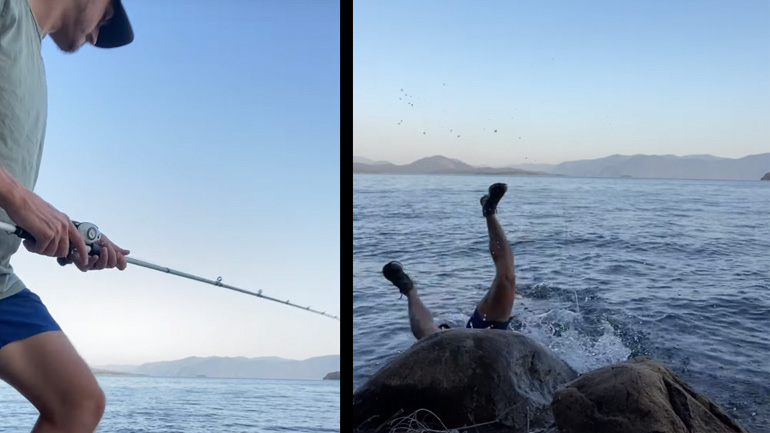 Ψαράς σε μια λίμνη