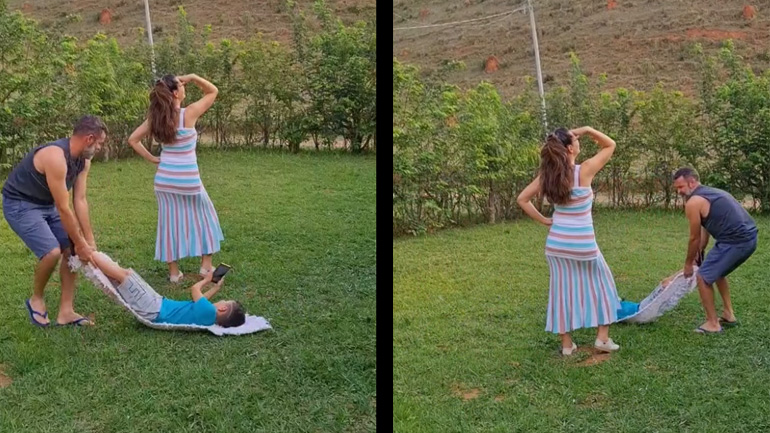 Ένα όμορφο πλάνο με τη βοήθεια του παιδιού 