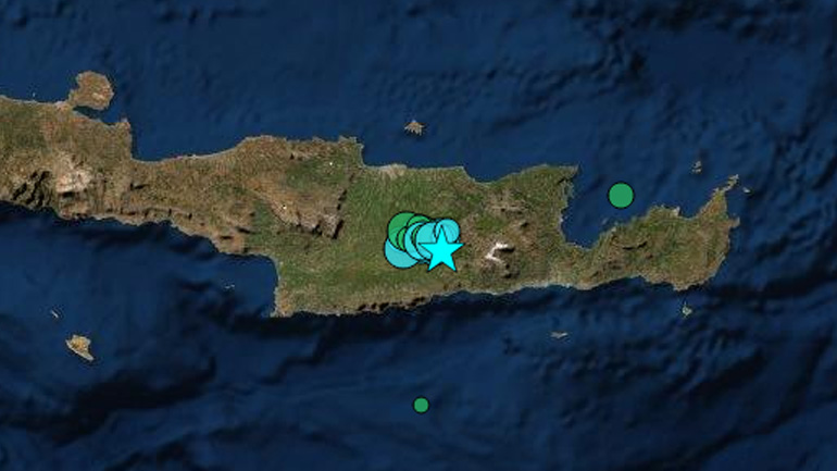 Μετασεισμός 4,8 Ρίχτερ στην Κρήτη