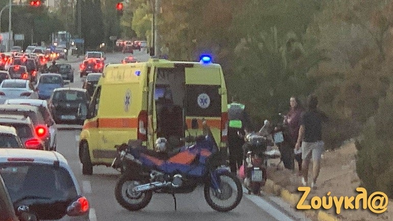 Τροχαίο ατύχημα με τραυματισμό δικυκλιστή στη λεωφόρο Κατεχάκη