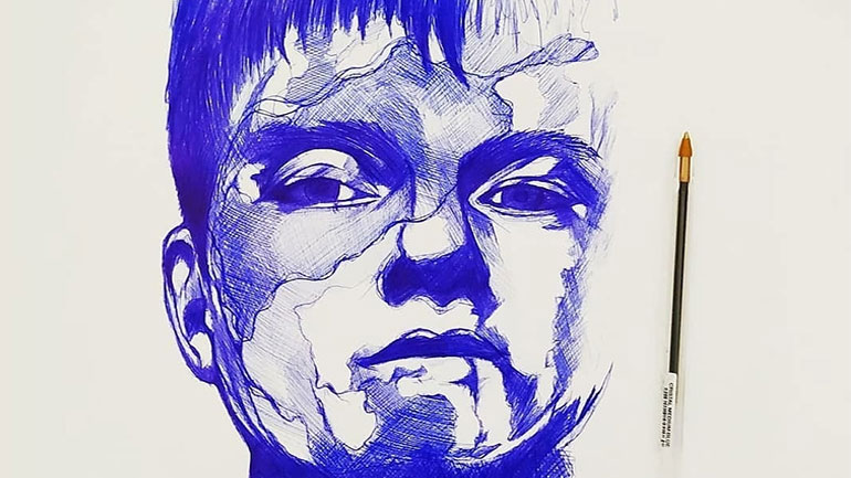 Αφγανός που ζει στην Ελλάδα ζωγραφίζει τα προσωπικά του βιώματα