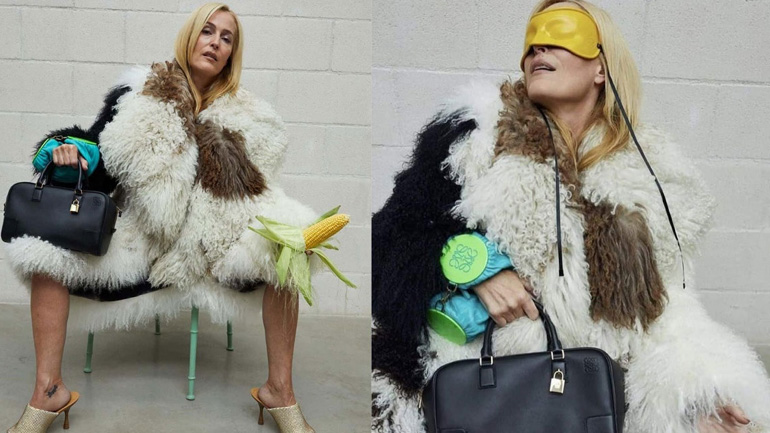 Η Gillian Anderson μας επανασυστήνει την Amazona τσάντα του οίκου Loewe