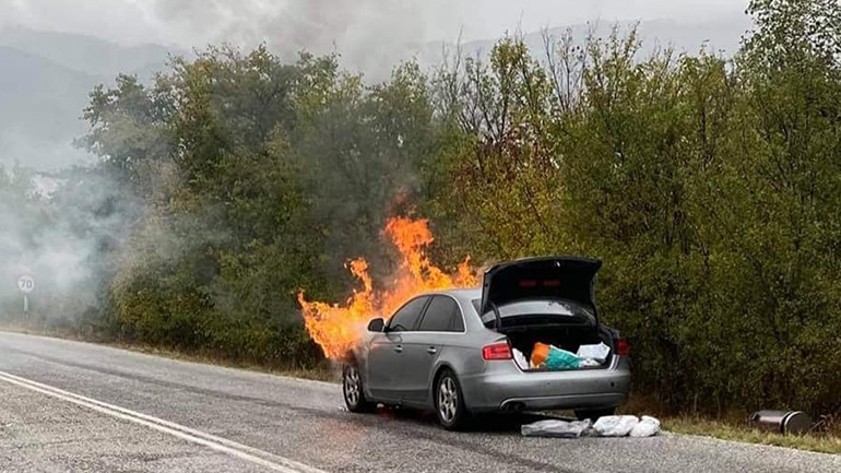 Το αυτοκίνητο του Παναγιώτη Ψωμιάδη άρπαξε φωτιά ενώ οδηγούσε