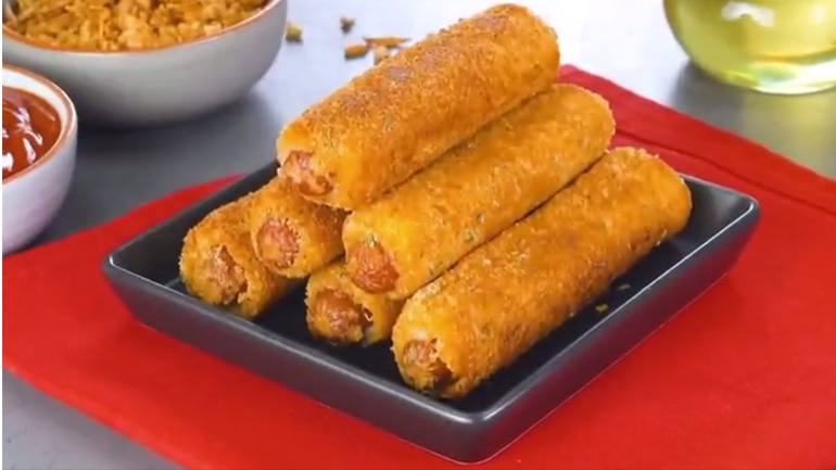 Γρήγορη συνταγή με λουκάνικο και τυρί