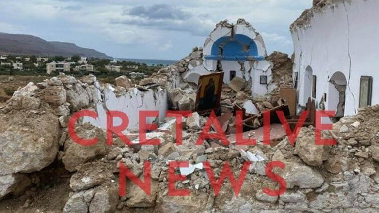 Σεισμός 6,3 Ρίχτερ στην Κρήτη: Κατέρρευσε το εκκλησάκι του Αγίου Νικολάου
