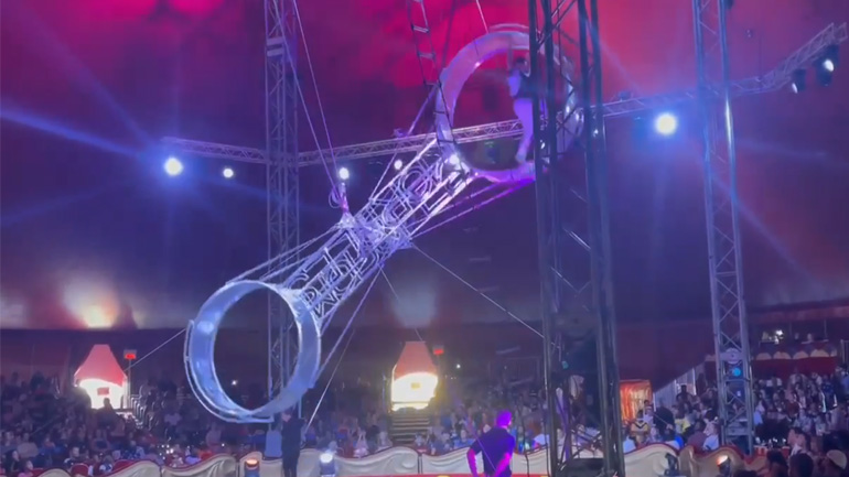 Η πτώση του «τροχού του θανάτου» σε τσίρκο