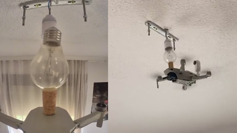 Αλλάζοντας λάμπα με ένα drone