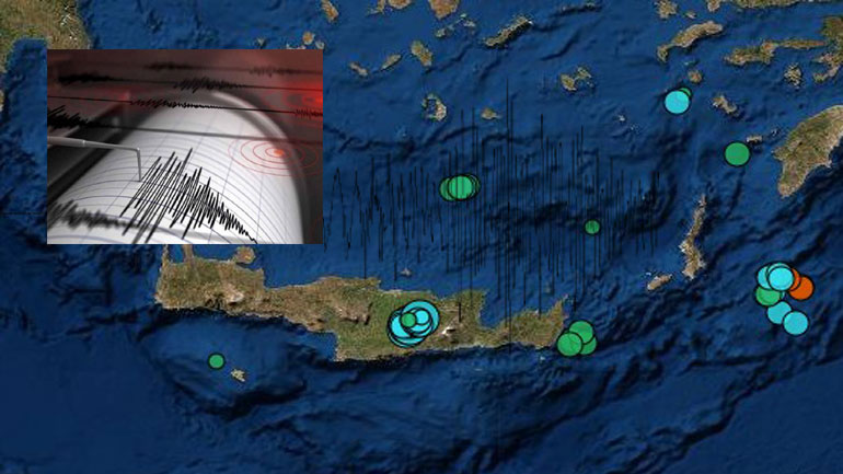 Συστηματική παρακολούθηση από τους σεισμολόγους και φορείς της σεισμικής ακολουθίας ανατολικά της Κρήτης