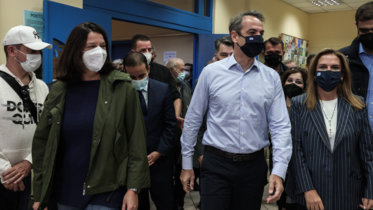 Επίσκεψη του Κυριάκου Μητσοτάκη στο Γαλάτσι για τις εσωκομματικές εκλογές της ΝΔ