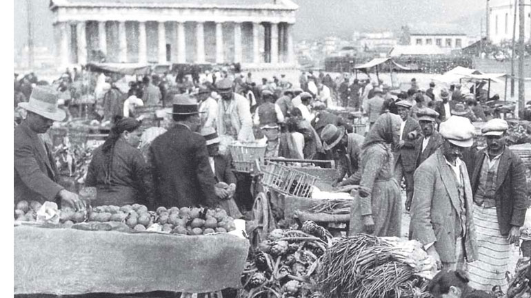 Ο Ελευθέριος Βενιζέλος είναι ο πρώτος που προβαίνει σε αγορές στην πλατεία Θησείου. Σύμφωνα με τις εφημερίδες της εποχής, ψωνίζει αγκινάρες, κουκιά, κεράσια, σαπούνι και πορτοκάλια